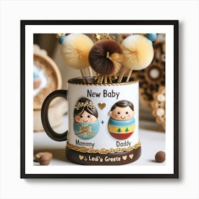 New Baby And Mommy Mug 1 Art Print