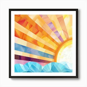 Abstract Sea Waves And Sunshine Art Print