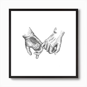 Holding Hands Square Art Print
