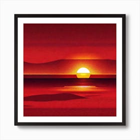 Sunset Over The Ocean 265 Art Print