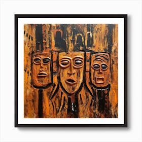 Three Masks opf Africa Art Print