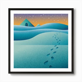 Footprints In The Snow Art Print