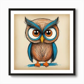 Cartoon Owl Art Print