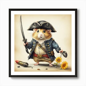 Pirate Hamster 2 Art Print