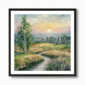 Sunset In The Meadow Art Print
