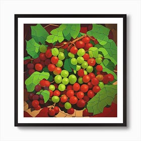 Grapes In A Basket Art Print