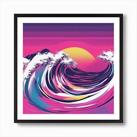 Minimalism Masterpiece, Trace In The Waves To Infinity + Fine Layered Texture + Complementary Cmyk C (27) Art Print