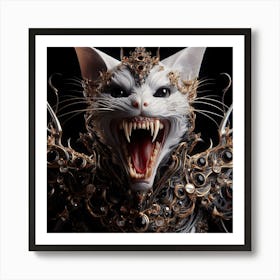 Cat With Teeth 2 Art Print