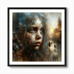 Girl In A City 1 Art Print