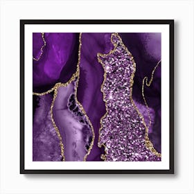 Agate Glitter Ocean Texture 04 Art Print