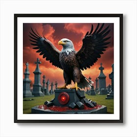 Eagle In The Graveyard Art Print