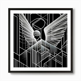 Abstract Line Art Illustration 404 Art Print