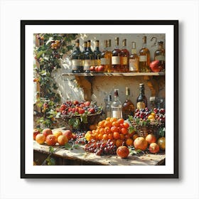 Fruit And Wine 1 Art Print