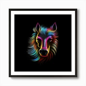 Neon Horse Head 7 Art Print