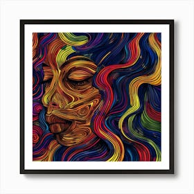 Abstract Of A Woman'S Face 3 Art Print