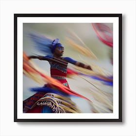 OCA DNA TY -  Future Tribal Lady Dancing Trails Art Print