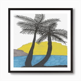 Palm Trees At Sunset Art Print