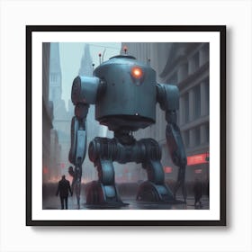 Robot In The City 95 Art Print