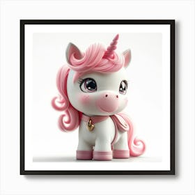 Unicorn With Pink Mane 1 Art Print