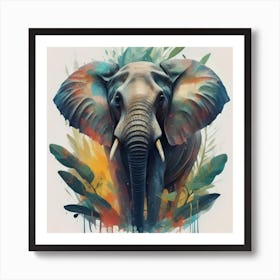 Elephant In The Jungle 2 Art Print