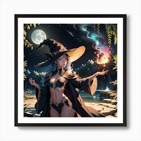 Witch In A Hat Art Print