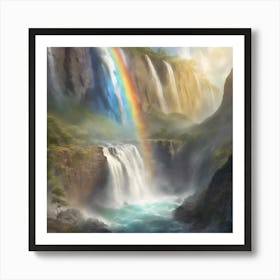 Rainbow Over Waterfall 1 Art Print