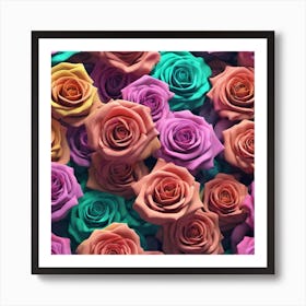 Colorful Roses Background 55 Art Print