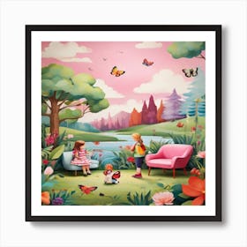 Children In The Garden Art Print