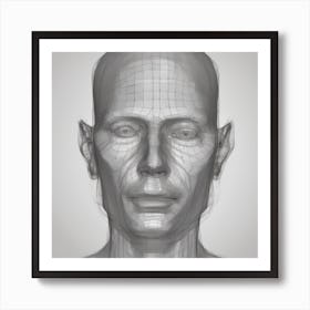 Wireframe Head Art Print