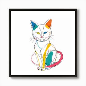 Whiskers of Wonder: The Colorful Calm of Cats Model I Art Print