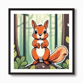 Squirrel In The Woods 51 Art Print