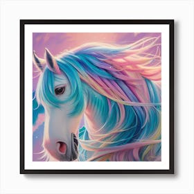 Rainbow Unicorn Pastels Art Print