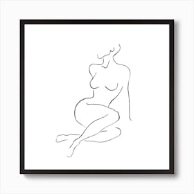 Skandi Nude Square Art Print