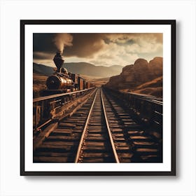 Steampunk railroads Art Print
