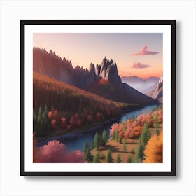 Autumn In The Mountains Art Print