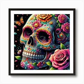 Day Of The Dead Skull 2 Art Print