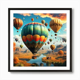 Hot Air Balloons In The Sky Art Print