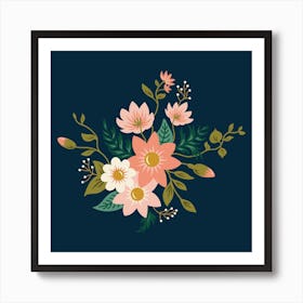 Peach Flowers Art Print