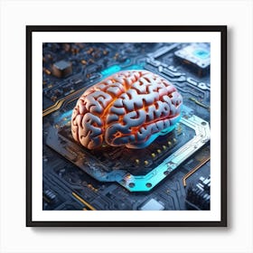 Brain On A Circuit Board 94 Art Print