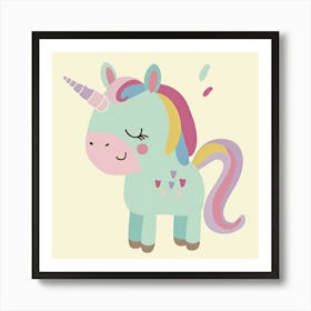 Charming Illustration Unicorn 4 Art Print