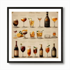 Default Drinks In The Style Of Different Historical Epochs Aes 2 Art Print