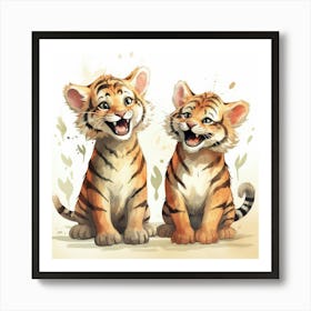 Tigers Cartoon Affiche