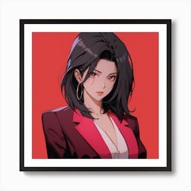 Anime Girl In A Suit 3 Art Print