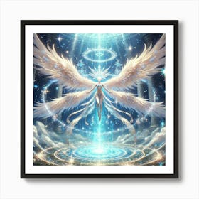 Celestial Seraph Luminous Descent Art Print