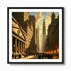 New York im Rembrandt Style Art Print