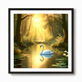 Enchanted Forest Pond Art Print