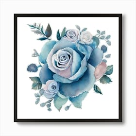 Blue Roses 1 Art Print