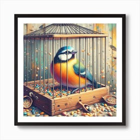 Bird In Cage 1 Art Print