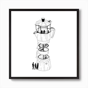 Coffee Date Square Art Print