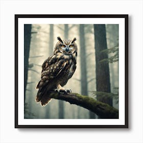 Owl In The Forest 66 Art Print